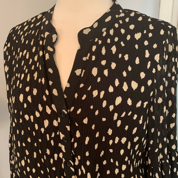 A-Line Dress By Together polka dot Black Gauzy Romantic Flouncy whimsigoth Sz M - Picture 15 of 16